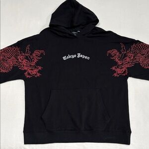 Tokyo Japan Dragon graphic hoodie- The Land of Rising Sun 3D print- Embroidery